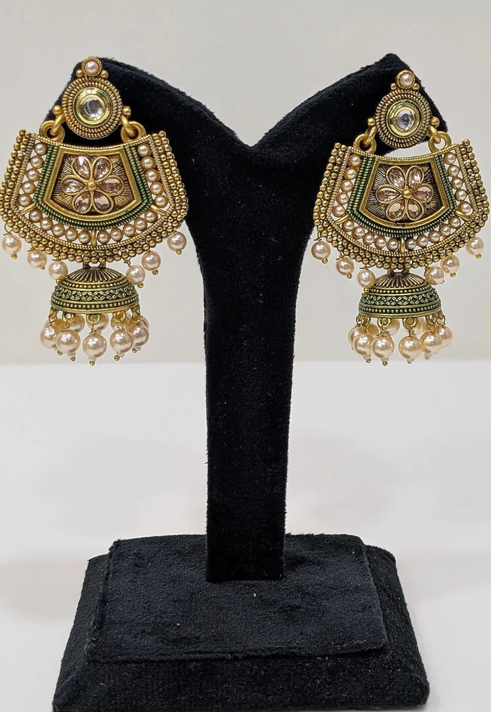 Stone Studded Jhumka Style Earrings