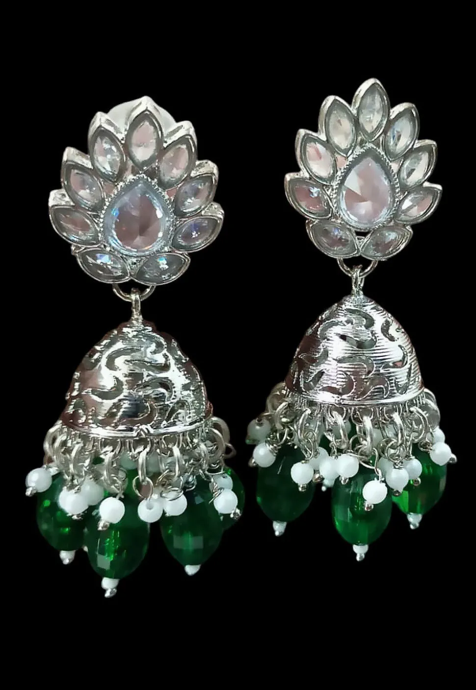 Stone Studded Jhumka Style Earrings