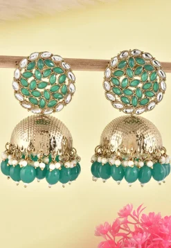 Stone Studded Jhumka Style Earrings