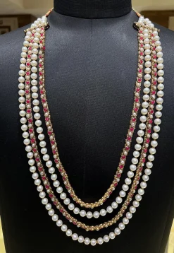 Stone Studded Layered Kanthimala