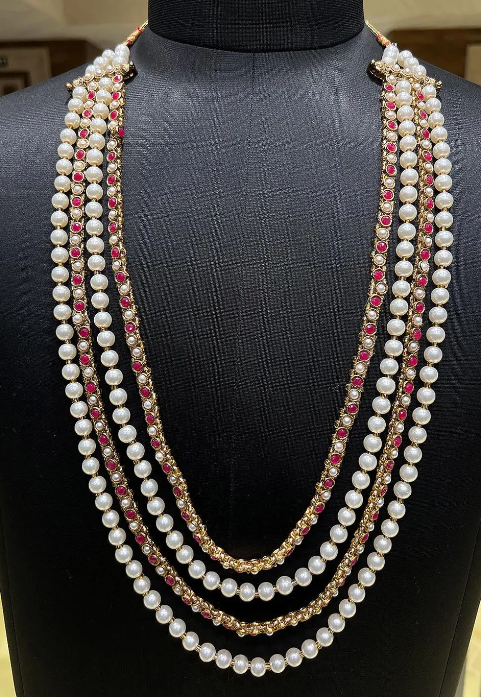 Stone Studded Layered Kanthimala