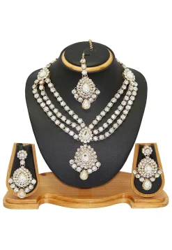 Stone Studded Layered Necklace Set