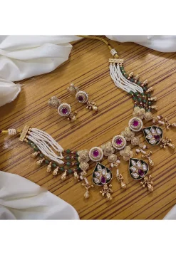 Stone Studded Necklace Set