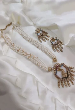 Stone Studded Necklace Set