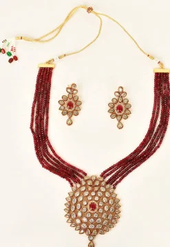 Stone Studded Necklace Set