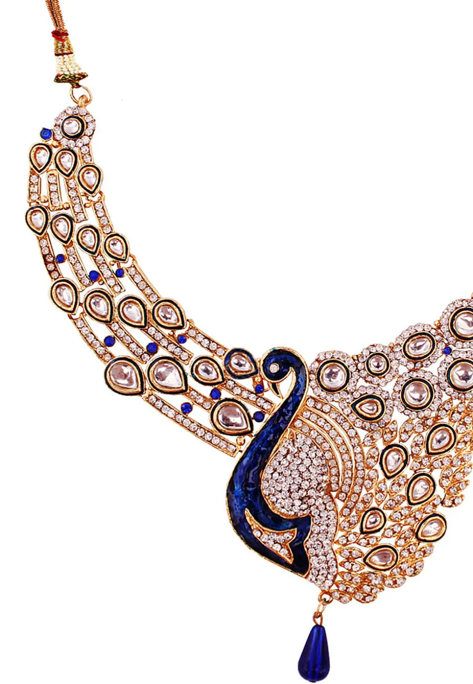 Stone Studded Peacock Style Necklace Set