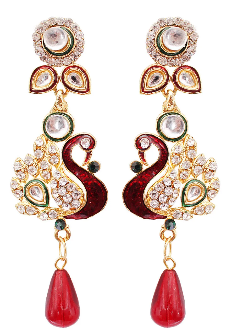 Stone Studded Peacock Style Necklace Set