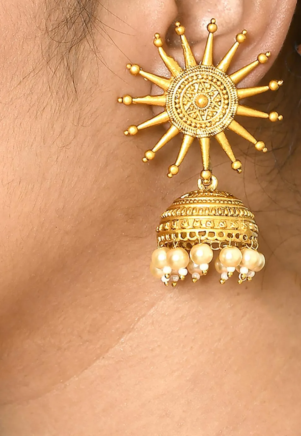 Stone Studded Temple Necklace Set