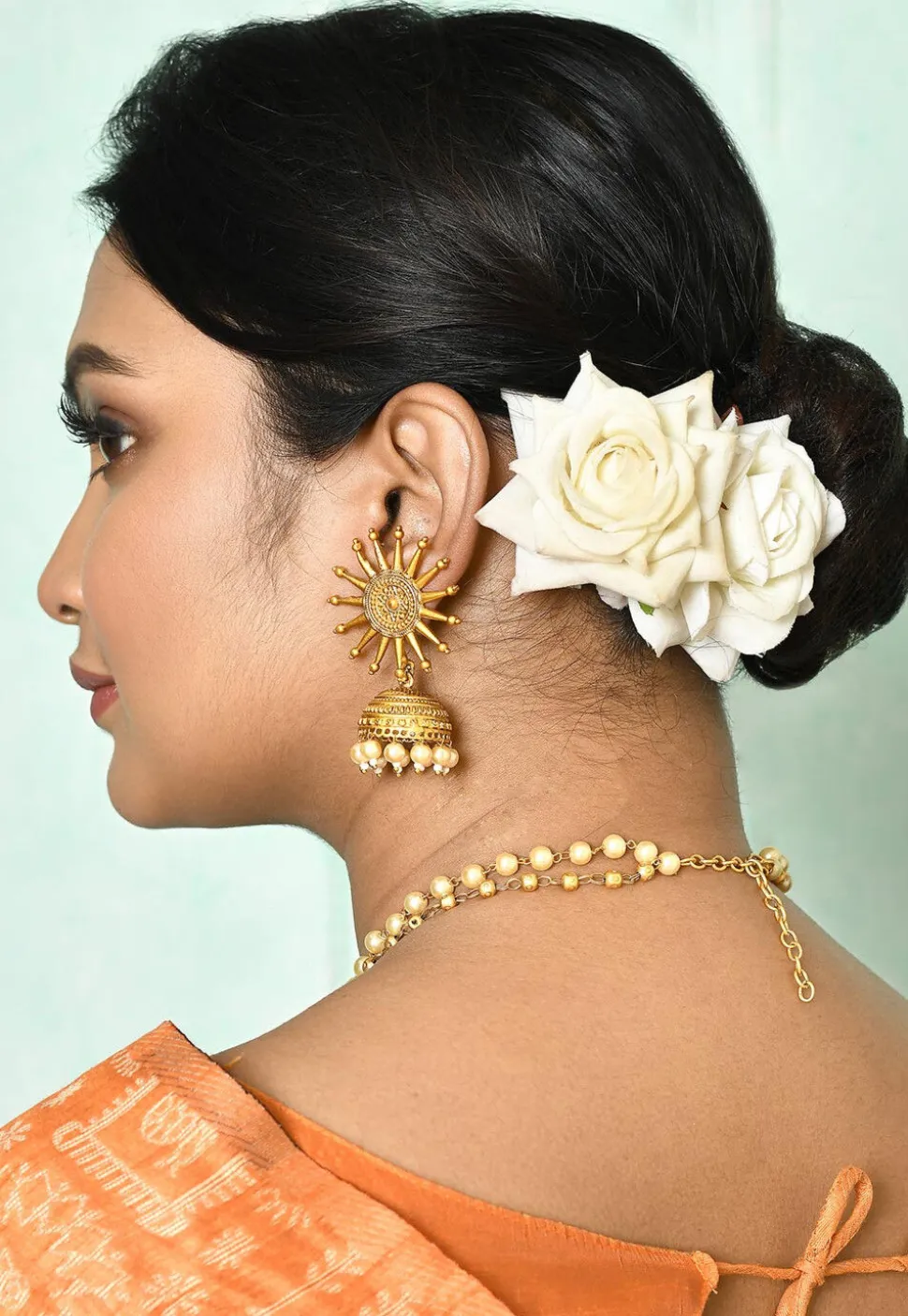 Stone Studded Temple Necklace Set