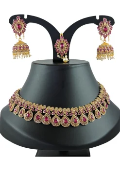 Stones Studded Choker Necklace Set