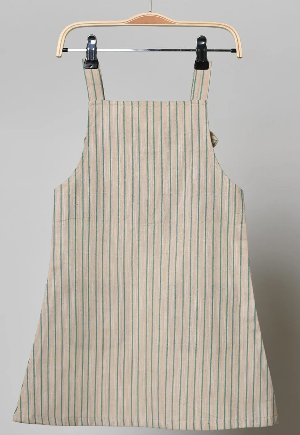 Stripe Printed Cotton Dress in Beige
