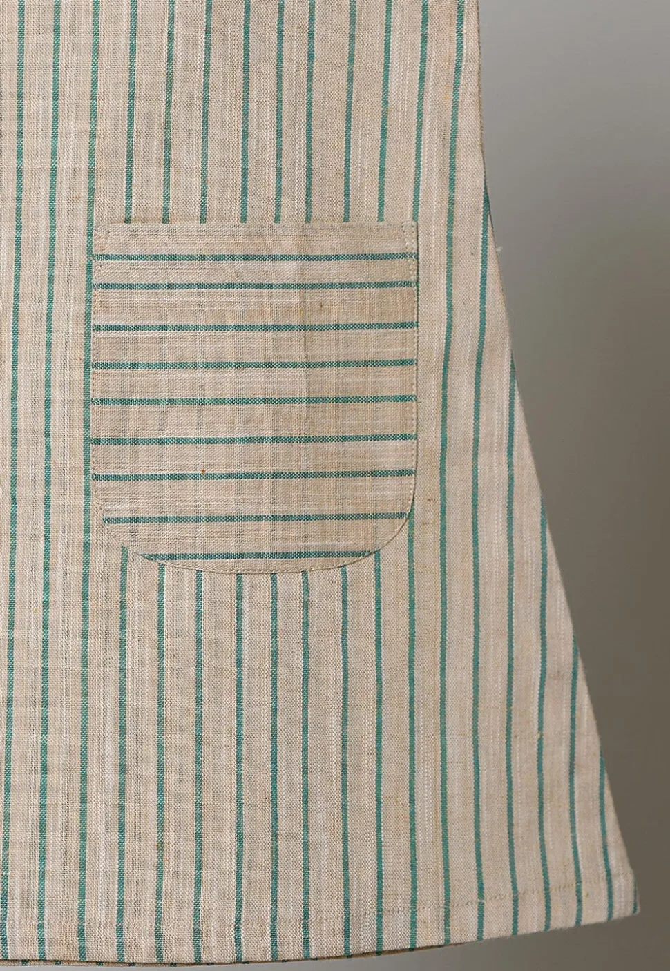 Stripe Printed Cotton Dress in Beige