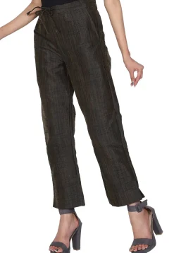 Textured Dupion Silk Pant in Black