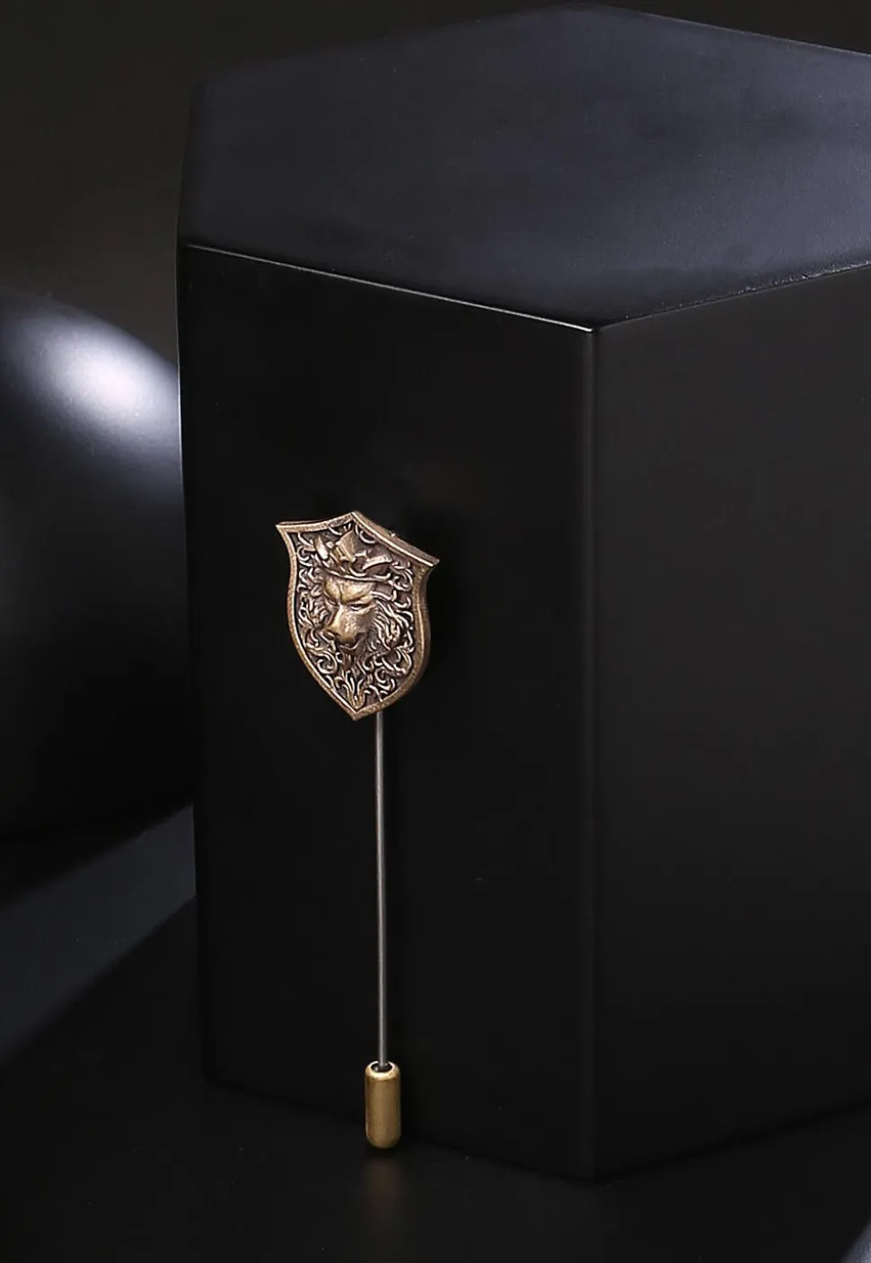 The Lion Shield Metallic Lapel Pin
