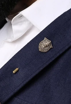 The Lion Shield Metallic Lapel Pin