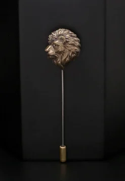 The Side Lion Metallic Lapel Pin