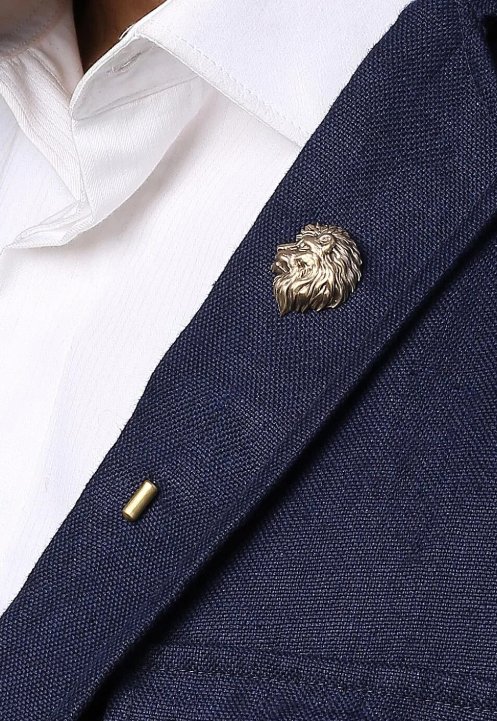 The Side Lion Metallic Lapel Pin
