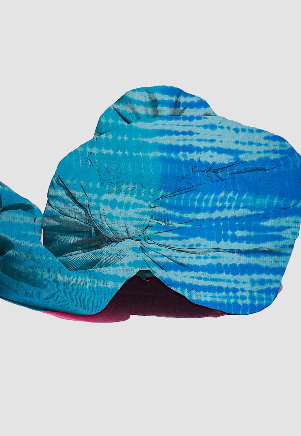 Tie Dye Printed Pure Kota Silk Unisex Turban in Blue
