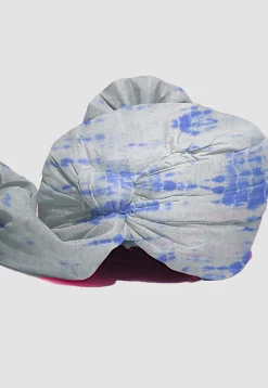 Tie Dye Printed Pure Kota Silk Unisex Turban in White