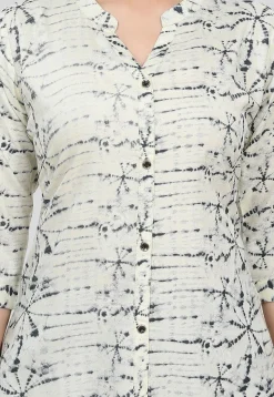 Tie Dyed Rayon Tunic in Off White