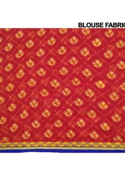 Tie N Dye Georgette Saree in Red