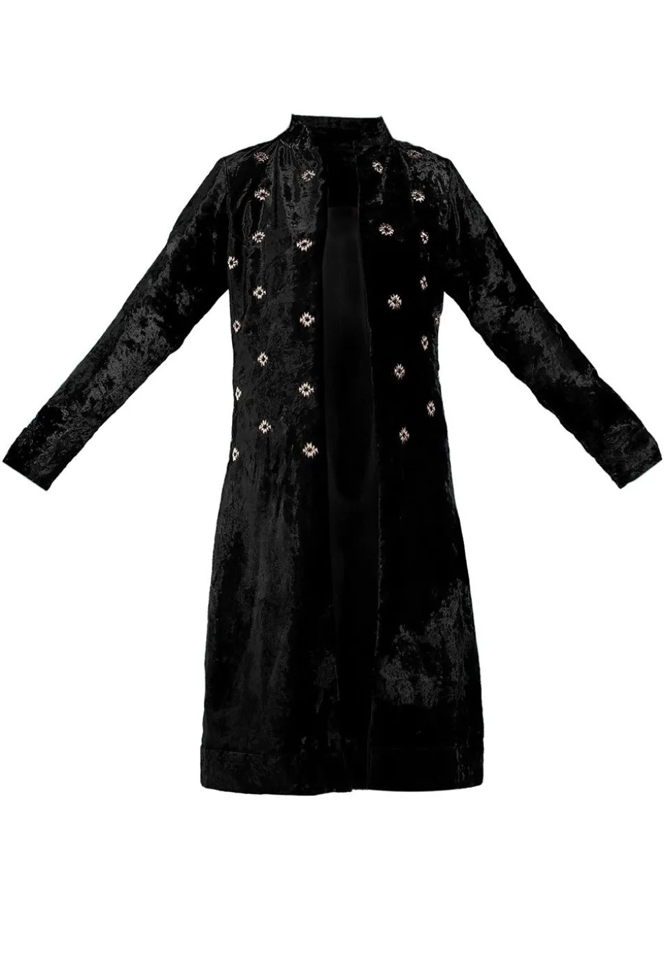 Velvet Long Jacket in Black