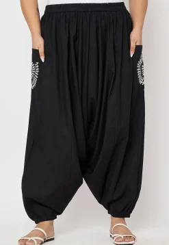 Warli Printed Pure Cotton Haram Pant in Black