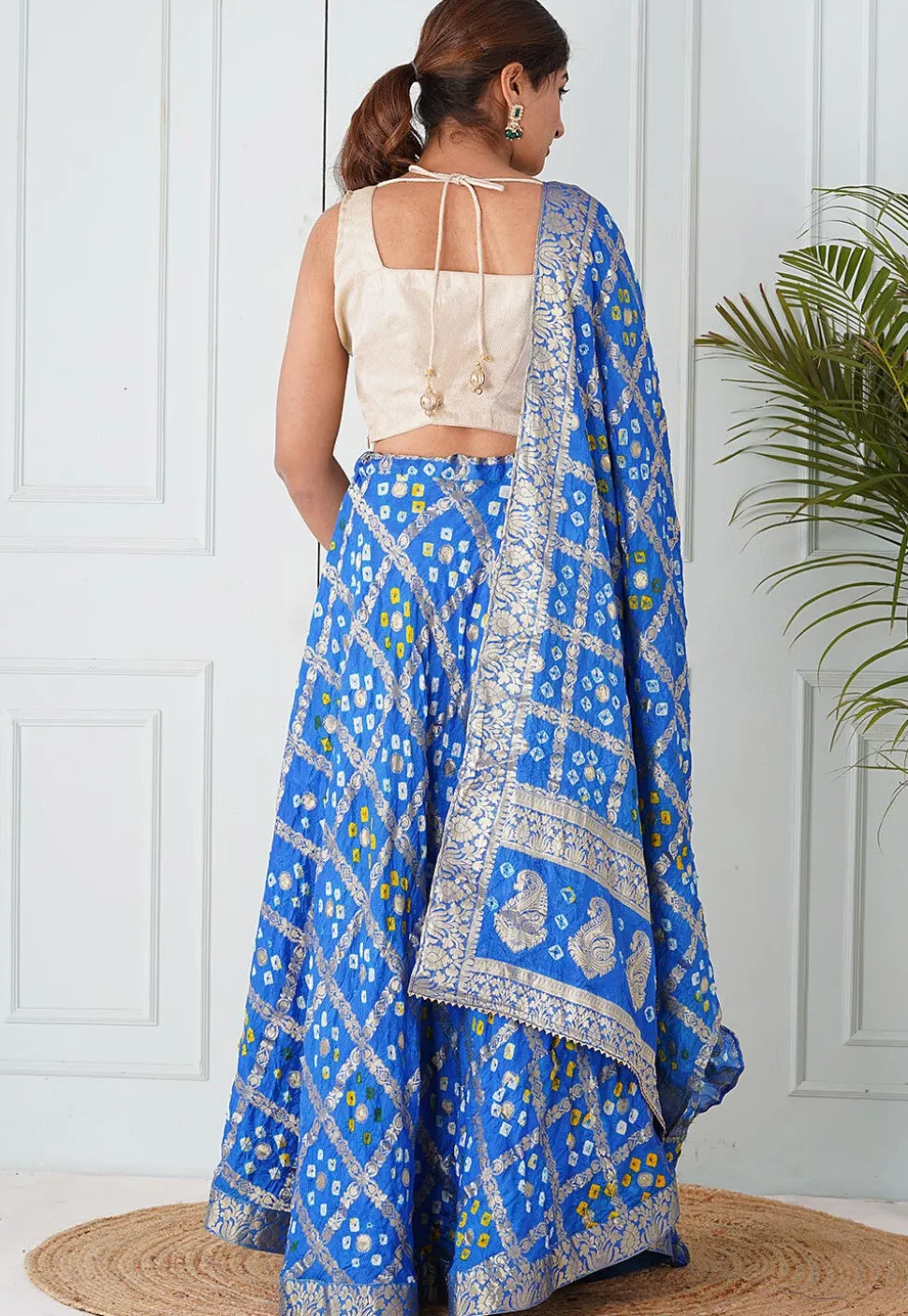 Woven Art Silk Dupatta in Turquoise