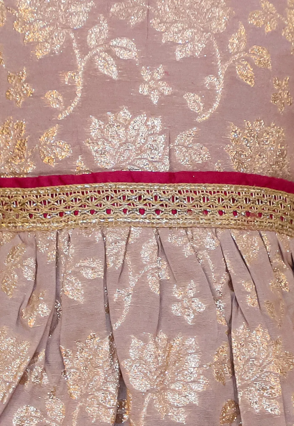 Woven Art Silk Jacquard A Line Kurta Set in Dusty Purple