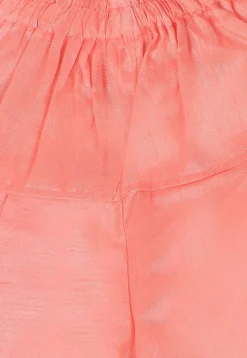 Woven Art Silk Jacquard Asymmetric Sherwani Set in Peach