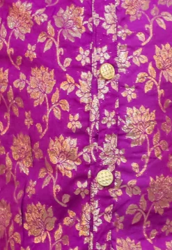 Woven Art Silk Jacquard Kurta Set in Purple