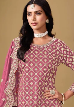 Woven Art Silk Jacquard Lehenga in Pink