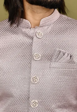 Woven Art Silk Jacquard Sherwani in Light Purple