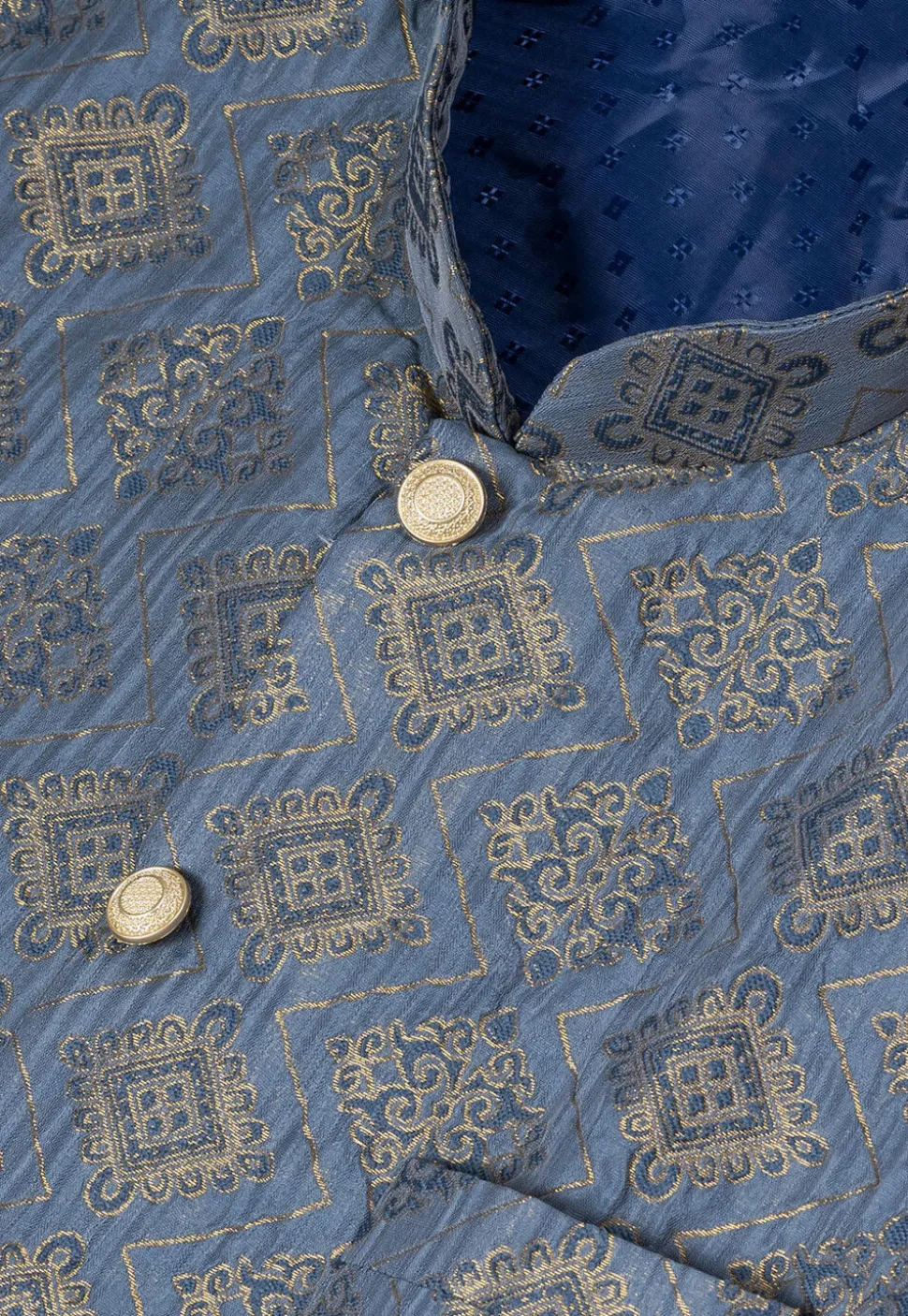 Woven Art Silk Jacquard Sherwani in Grey