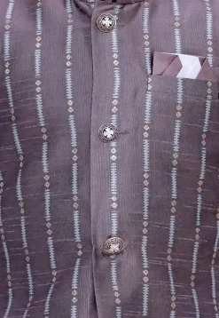 Woven Art Silk Kurta Set in Dusty Purple