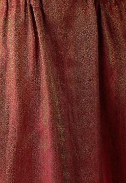 Woven Art Silk Lehenga in Maroon