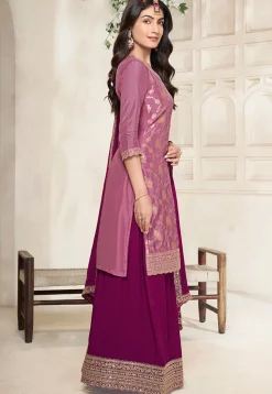 Woven Art Silk Pakistani Suit in Purple