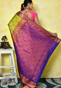 Woven Art Silk Saree in Green