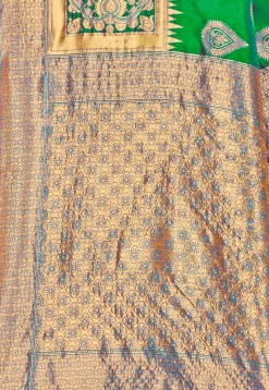 Woven Art Silk Saree in Green