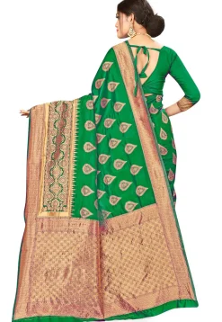 Woven Art Silk Saree in Green