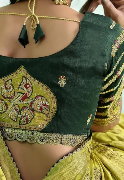 Woven Art Silk Saree in Light Green