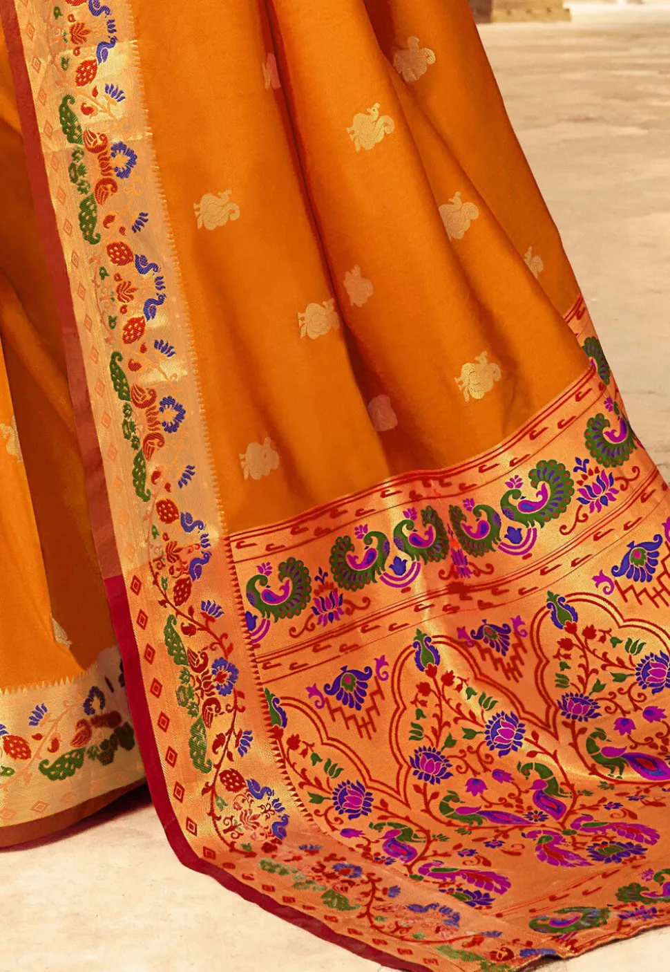 Woven Art Silk Saree in Mustard
