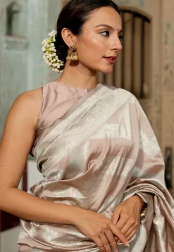 Woven Art Silk Saree in Peach