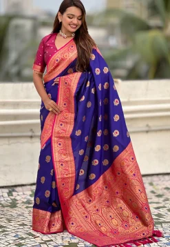 Woven Art Silk Saree in Purple