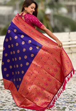 Woven Art Silk Saree in Purple