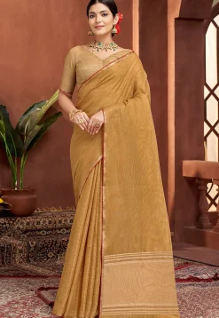 Woven Art Silk Saree in Peach