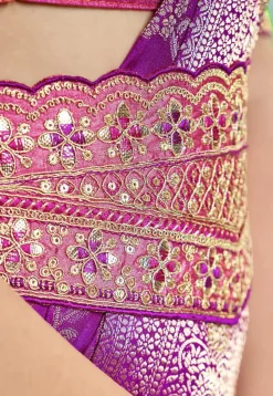 Woven Art Silk Saree in Purple