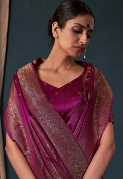 Woven Art Silk Saree in Purple