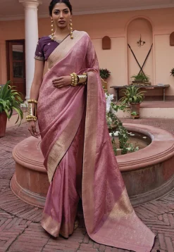 Woven Art Silk Saree in Purple