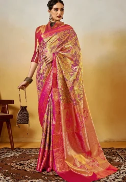 Woven Art Silk Saree in Purple
